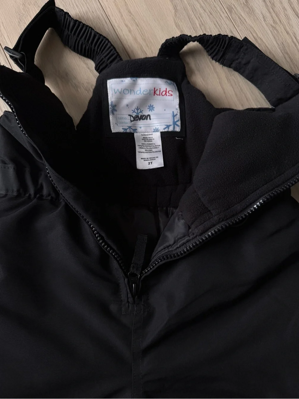 Wonderkids Black Insulated Snow Overalls